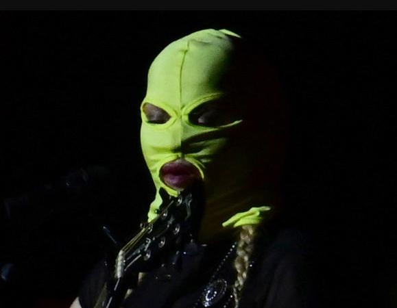 Madonna donned a very interesting accessory for rehearsals. Picture: Pablo Porciuncula/AFP