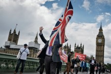 A pro-Brexit rally near Parliament in London in June 2016, before the referendum.CreditAdam Ferguson for The New York Times