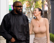 Censori and husband Kanye West apparently got there early and had to go for a short walk before staff opened the restaurant for them 10 minutes early. Picture: Backgrid