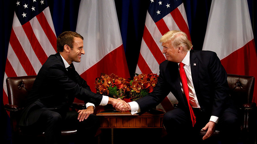 US President Donald Trump and French President Emmanuel Macron © Kevin Lamarque / Reuters