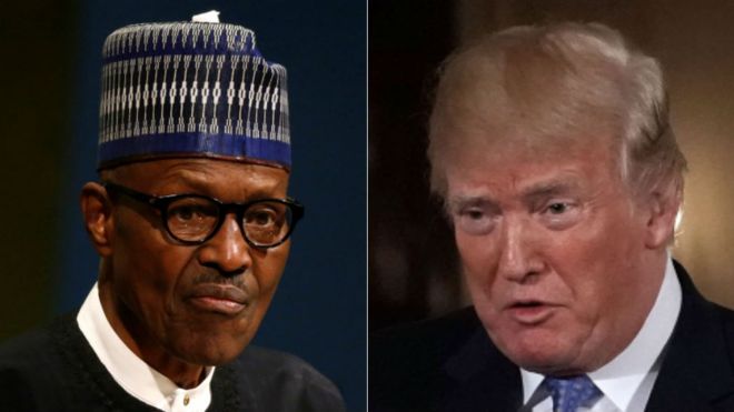 Muhammadu Buhari (left) and Donald Trump. File photo / REUTERS/GETTY IMAGES Image caption Muhammadu Buhari (left) and Donald Trump