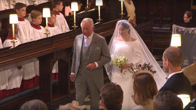 Meghan Markle’s father said he was grateful Prince Charles had walked her down the aisle instead. Picture: BBCSource:Supplied
