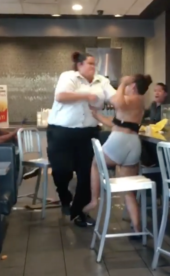 Women fighting in McDonald’s. (Credit: bxbyness/Instagram)