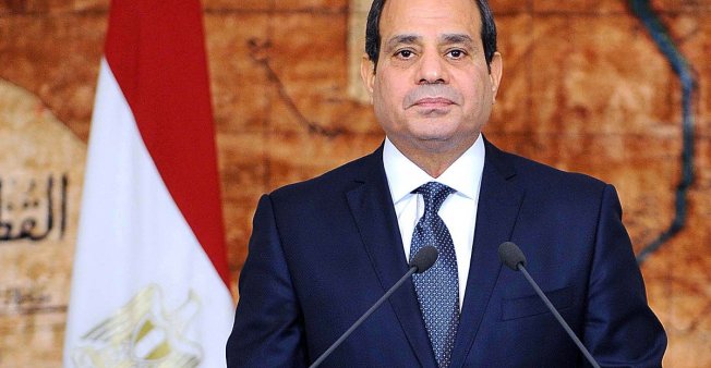 © Egyptian presidency, AFP | A handout picture shows Egyptian President Abdel Fattah al-Sisi delivering a speech on June 30, 2018 to mark the fifth anniversary of the protests that led to the ousting of Islamist president Mohamed Morsi.