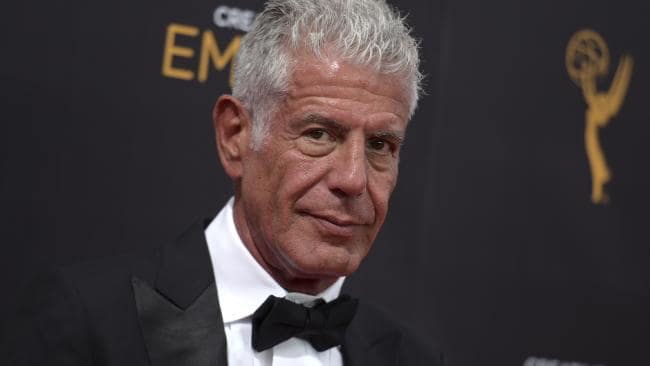 Anthony Bourdain at the Creative Arts Emmy Awards in Los Angeles. Picture: Richard Shotwell/Invision/APSource:AP