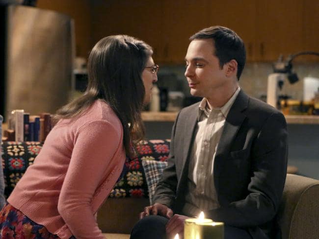 Amy (Mayim Bialik) and Sheldon (Jim Parsons). Picture: Getty ImagesSource:Getty Images