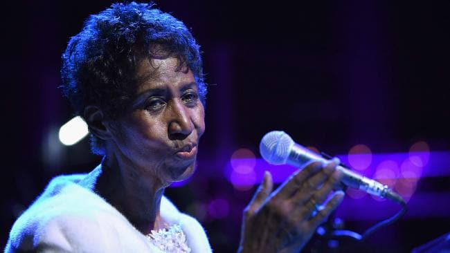 Aretha Franklin performs onstage at the Elton John AIDS Foundation in November 2017. Picture: Dimitrios Kambouris/Getty Images/AFPSource:AFP