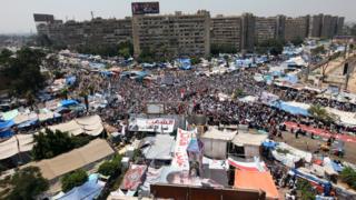 EPA / Hundreds were killed as security forces dispersed a sit-in at Rabaa al-Adawiya square in 2013