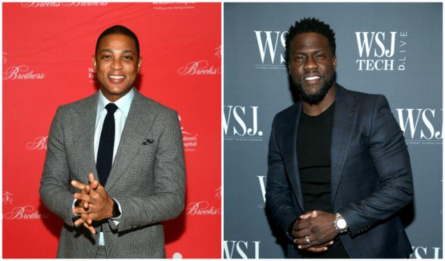 CNN anchor Don Lemon criticized Kevin Hart for appearing on Ellen this week, saying that “low-key co-signs homophobia”  (Photos: L to R, Mike Coppola/Getty Images for Brooks Brothers, Phillip Faraone/Getty Images)