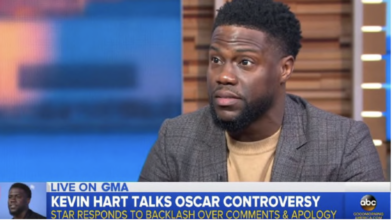 Kevin Hart was combative during an interview on US TV.Source:YouTube