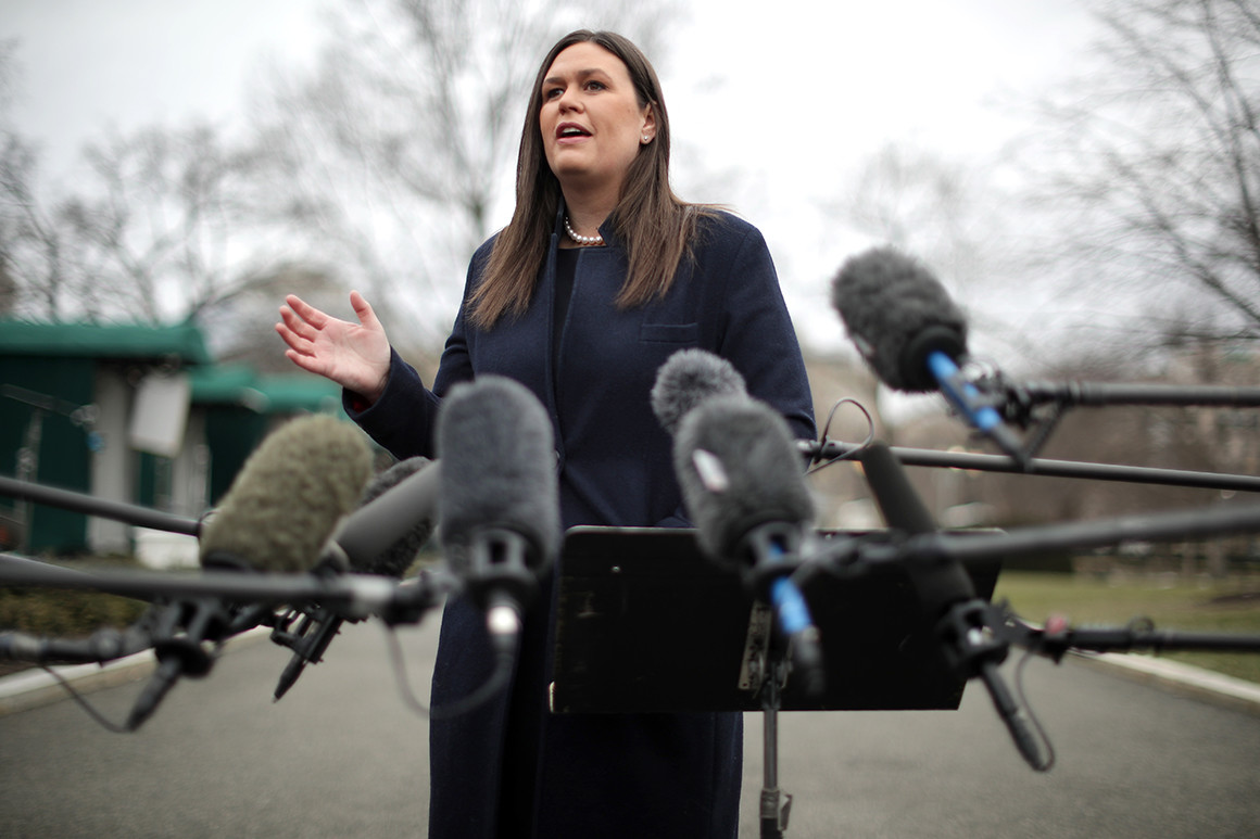 White House Press Secretary Sarah Huckabee Sanders said Monday that President Donald Trump should set a precedent for how not to handle an investigation into the president. | Chip Somodevilla/Getty Images