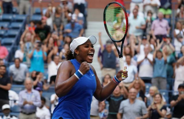 Taylor Townsend earned her first victory over a top-10 player against Simona Halep (AFP Photo/TIMOTHY A. CLARY)