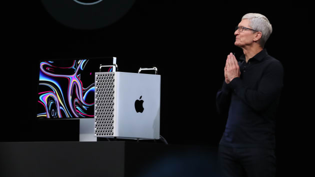 Apple CEO Tim Cook announces the new Mac Pro. Justin Sullivan | Getty Images