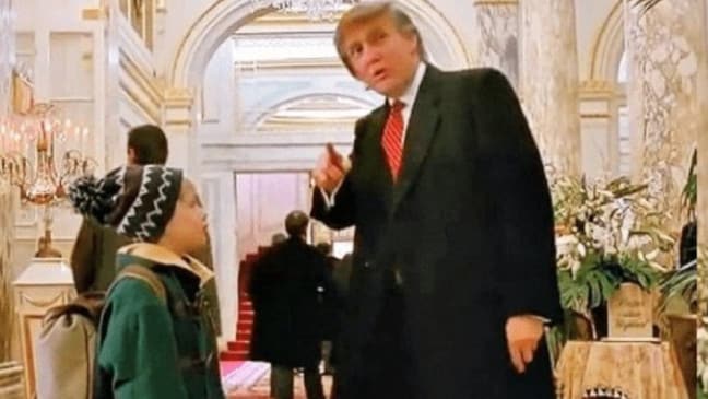 Donald Trump’s cameo in Home Alone 2 has been cut from the Canadian television version, renewing the US president’s feud with Justin Trudeau. Picture: SuppliedSource:Supplied