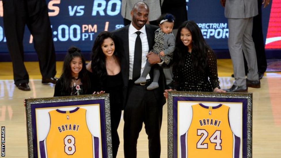 Kobe Bryant's number 8 and 24 Los Angeles Lakers jerseys were retired on 18 December 18, 2017