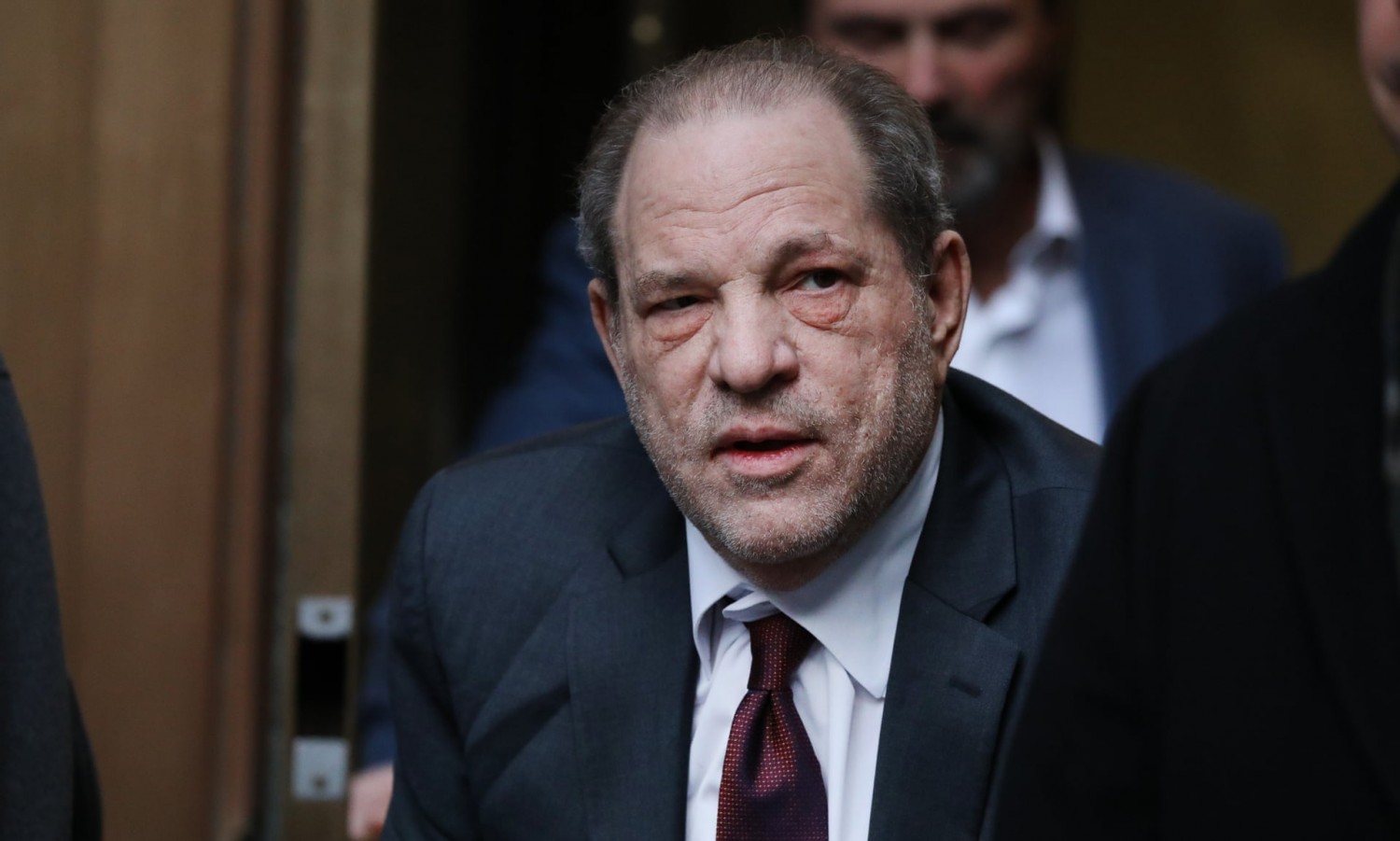 Harvey Weinstein arrives on court on Thursday. Photograph: Spencer Platt/Getty Images