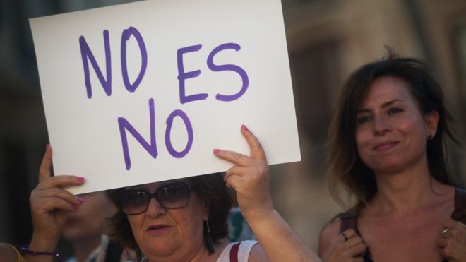 GETTY IMAGES / Women rally at a protest against sexual violence in Malaga, Spain