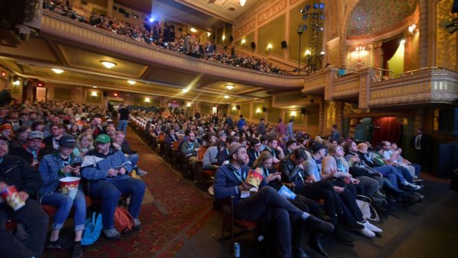 GETTY IMAGES / An audience watches a screening of a new film at SXSW
