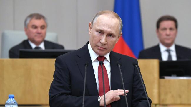 A Russian court has approved a law which means Vladimir Putin’s reign could extend until 2036. Picture: AFPSource:AFP