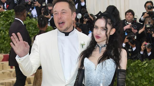 Elon Musk and Grimes attend the Heavenly Bodies: Fashion & The Catholic Imagination Costume Institute Gala at The Metropolitan Museum in 2018. Picture: Neilson Barnard/Getty ImagesSource:Getty Images