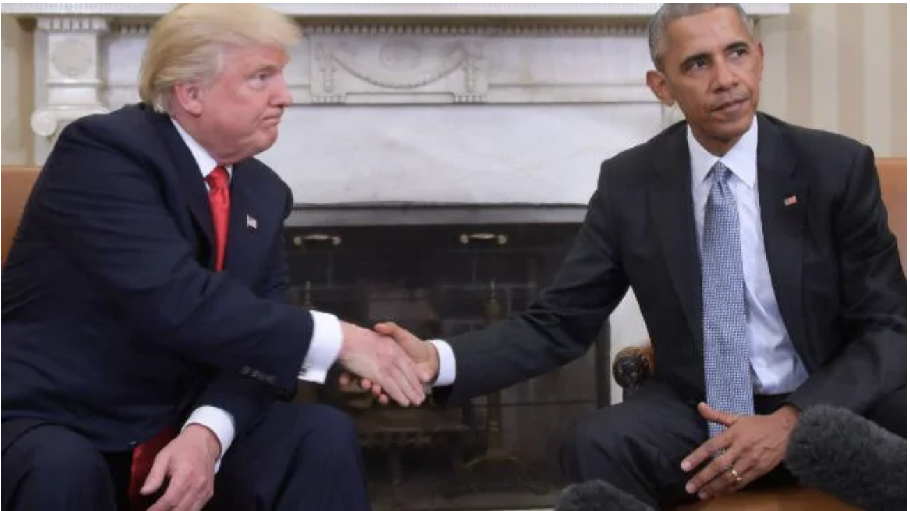 Mr Obama and Mr Trump during the transition, when Mr Trump was president-elect. Picture: Jim Watson/AFPSource:AFP