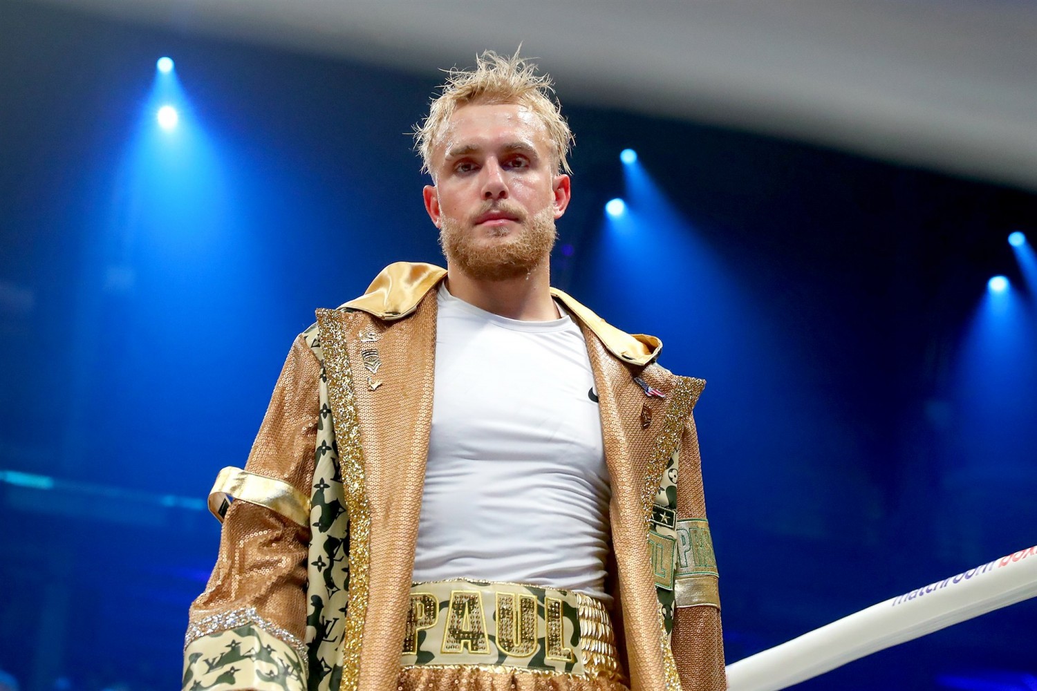 Jake Paul enters the ring to make his boxing pro debut on Jan. 30, 2020 in Miami.Rich Graessle / Icon Sportswire via Getty Images file