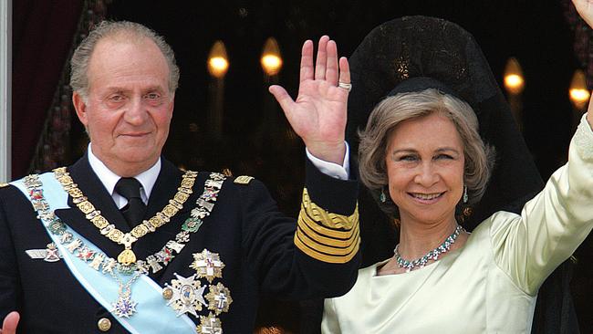 Former King Juan Carlos of Spain and his wife former Queen Sofia of Spain in 2004. Picture: Christophe SIMON / AFPSource:AFP