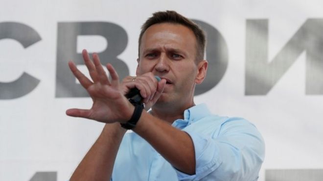 REUTERS / Mr Navalny was flying to Moscow from Tomsk and was diverted to Omsk after he fell ill