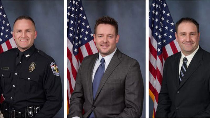 LMPD / Police officer Jonathan Mattingly (centre) was shot during the raid in March