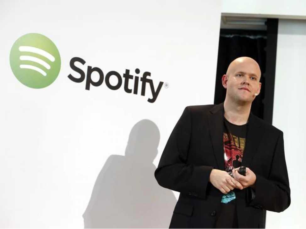 Spotify founder and chief executive Daniel Eck announces free music streaming to mobile phones and tablets. Picture: Jason DeCrow/SpotifySource:Supplied