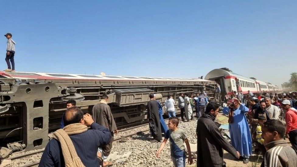 EPA / The trains collided in the southern province of Sohag