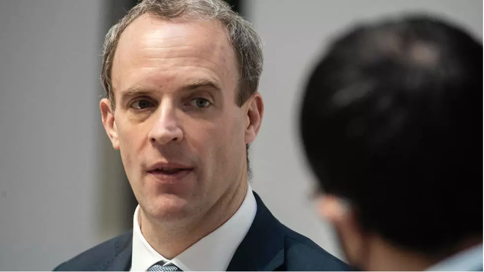 File photo of UK Foreign Minister Dominic Raab, who denounced the sanctions. © Iakovos Hatzistavrou, AFP