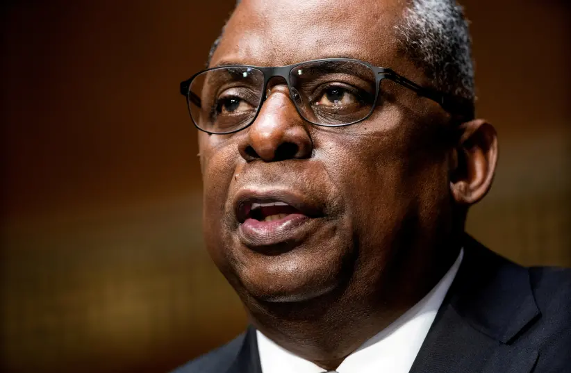 Retired General Lloyd Austin testifies before the Senate Armed Services Committee during his confirmation hearing to be the next Secretary of Defense in the Dirksen Senate Office Building in Washington, US. January 19, 2021. (photo credit: JIM LO
