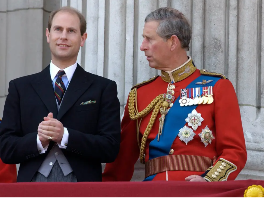 Charles, Prince of Wales and Prince Edward, Earl Of Wessex talking on the balcony of Buckingham Palace. Photo by Tim Graham Photo Library via Getty Images