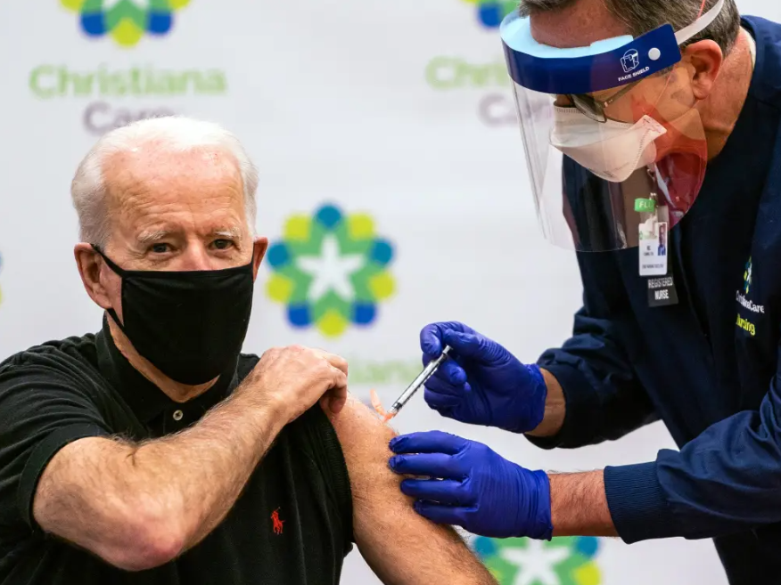 Biden gets COVID-19 vaccine. Demetrius Freeman/The Washington Post via Getty Images