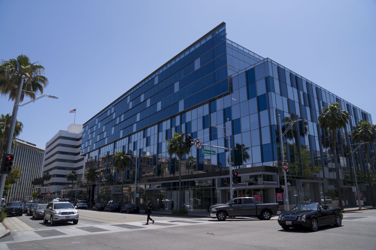 MGM offices in Beverly Hills, Calif., on May 18. The studio was valued around $5.5 billion, including debt, last December. PHOTO: ERIC THAYER/BLOOMBERG NEWS