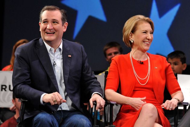 Texas Sen. Ted Cruz with his running mate Carly Fiorina. 