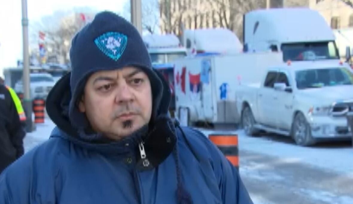 University of Ottawa associate professor Joao Velloso spent several days in the streets speaking to members of the convoy. He says they told him they were not breaking the law, but acting the best interest of Canadians. (David Richard/CBC-Radio Canada)