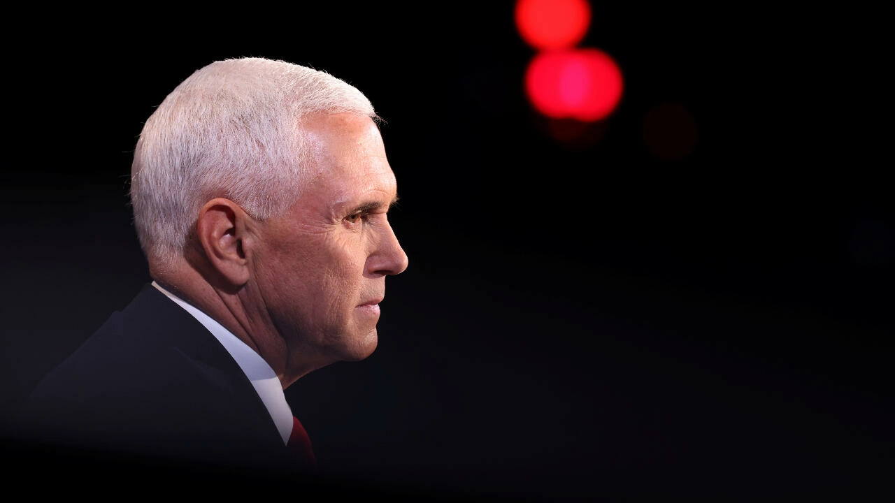Former US Vice President Mike Pence participates in a debate in Salt Lake City, Utah, in this file photo from October 7, 2021. © Justin Sullivan, Reuters