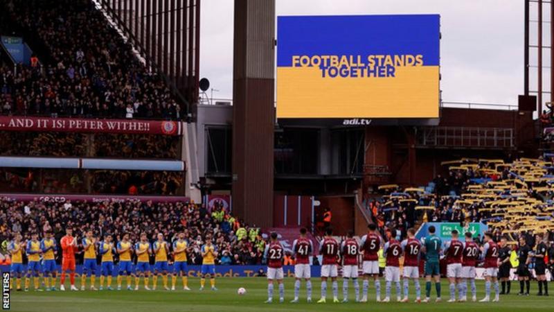 There were shows of support for Ukraine across Premier League games last weekend