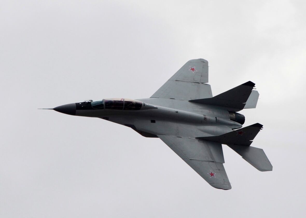 A Russian MiG-29 plane in flight outside Moscow on Aug. 11, 2012. (Misha Japaridze/Associated Press)