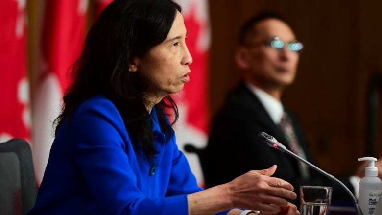 Chief Public Health Officer Dr. Theresa Tam (left) said public health officials and governments should adopt lessons from the HIV crisis in their responses to monkeypox. (Sean Kilpatrick/Canadian Press)