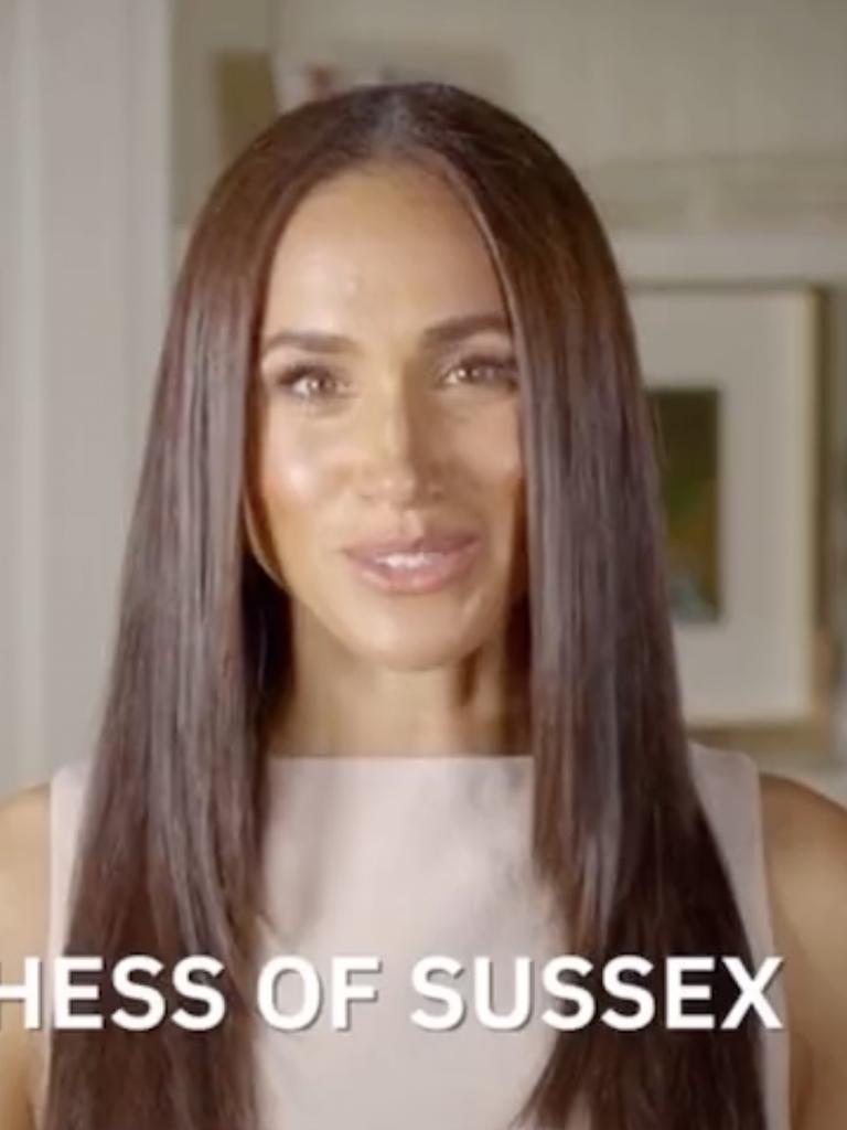Meghan’s hair has been significantly lightened.