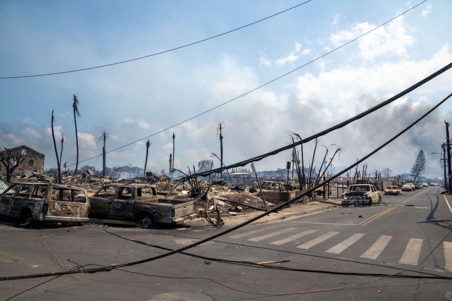 Wildfire wreckage in the Maui town of Lahaina. The fire’s cause hasn’t been determined, but evidence suggests the utility’s equipment was involved. TIFFANY KIDDER WINN/ASSOCIATED PRESS