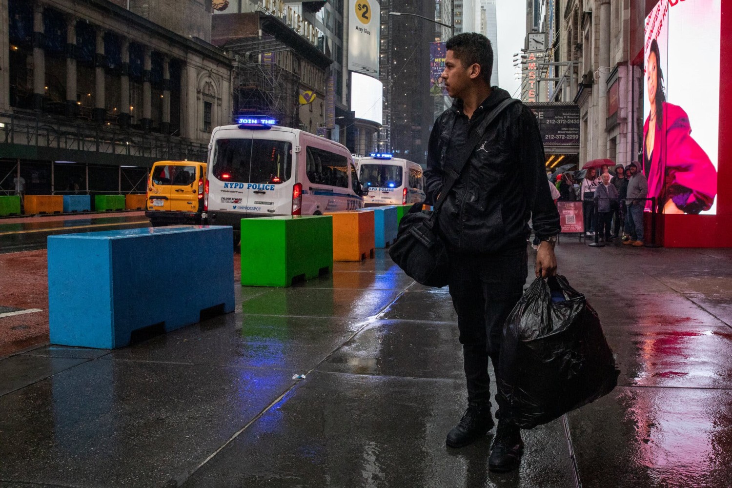 David Morales, 30, who had been living in the Candler Building in Manhattan, is among the migrants who must reapply to remain in city shelters.Credit...Sara Hylton for The New York Times