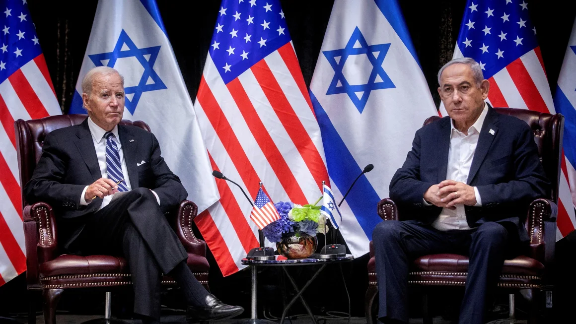 In this October 2023 photo, President Joe Biden meets with Israeli Prime Minister Benjamin Netanyahu discuss the war between Israel and Hamas, in Tel Aviv, Israel. Miriam Alster/Pool/Reuters/File