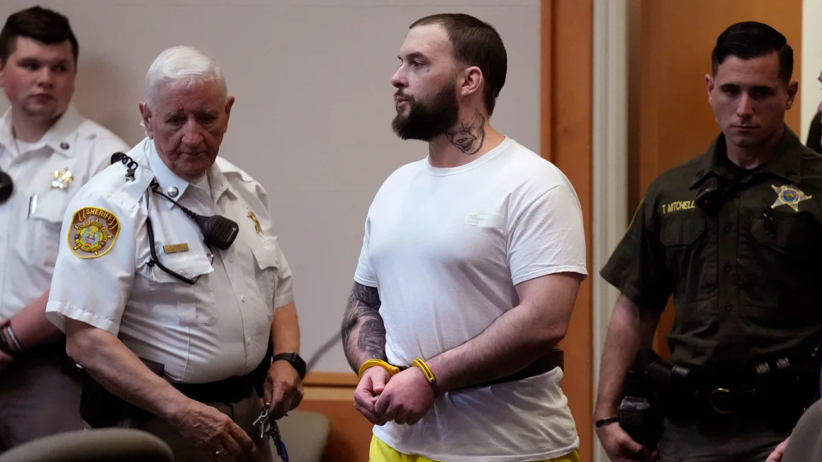Adam Montgomery did not speak in court, but his attorneys said he maintained his innocence on the murder charge. Charles Krupa/Pool/AP