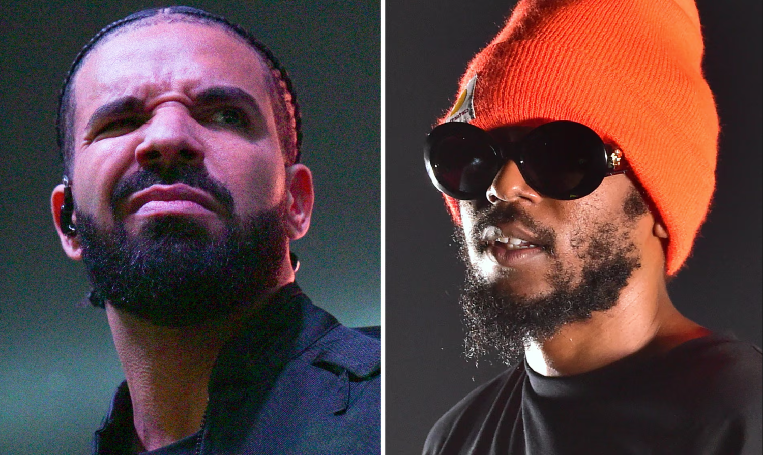 Drake and Kendrick Lamar. Composite: Getty