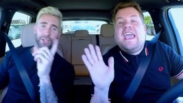 James Corden and Adam Levine's 'Carpool Karaoke' interrupted by police who try to pull them over