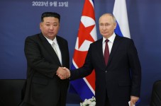 Kim Jong-un of North Korea and President Vladimir V. Putin of Russia in a state news photograph from September. North Korea has been providing Russia with arms for its war with Ukraine.Credit...Vladimir Smirnov/Sputnik